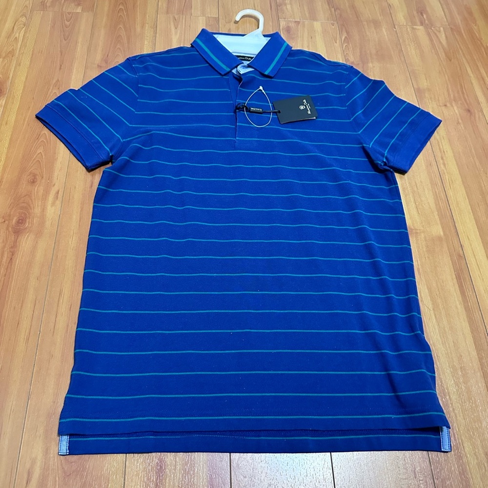 Massimo Dutti Royal Blue Polo with Stripes
